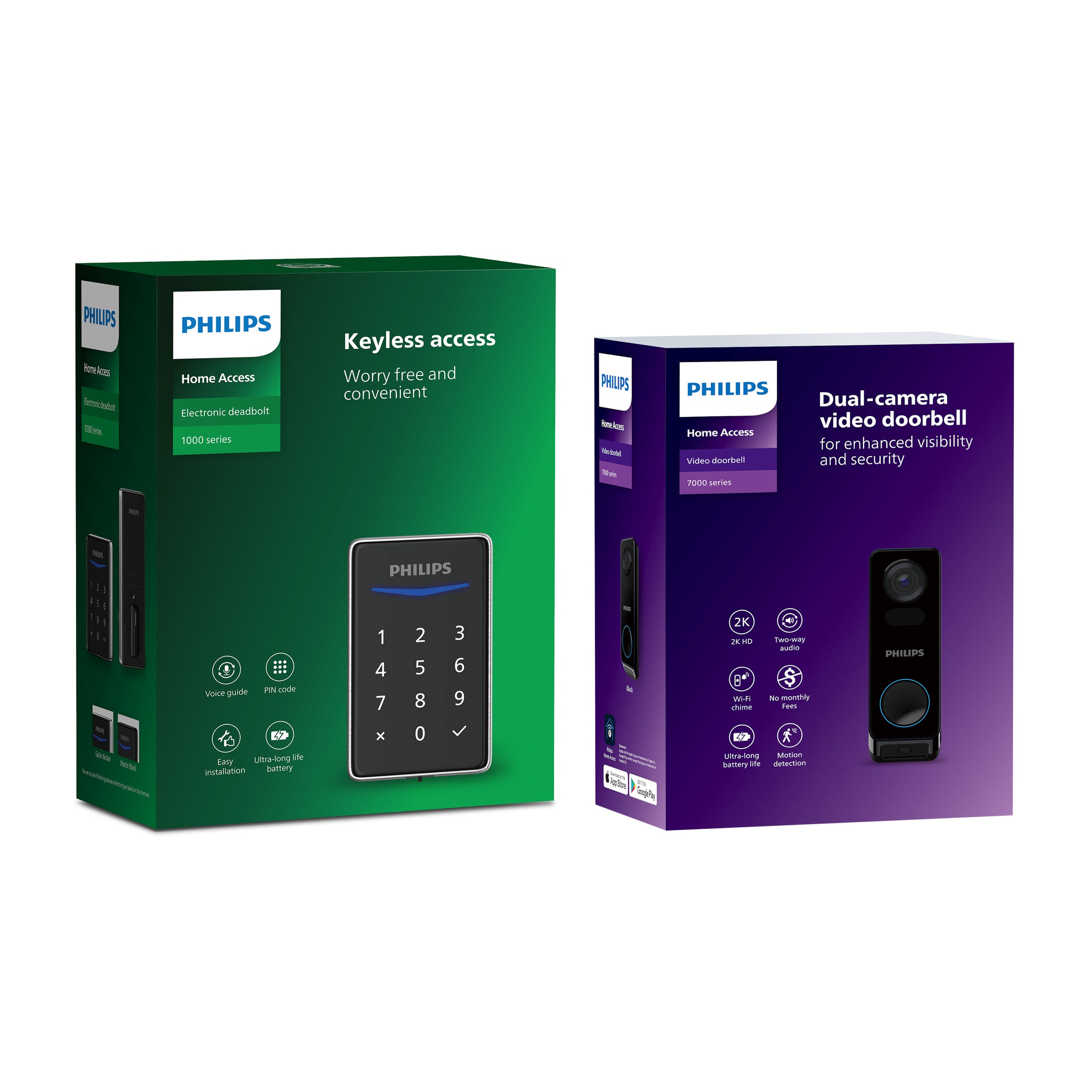 Philips Touchscreen Key-Free Electronic Deadbolt + Video Doorbell Bundle