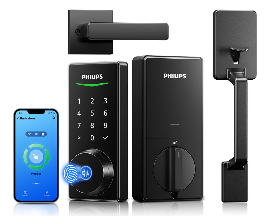 Bluetooth Fingerprint Smart Deadbolt with Handleset