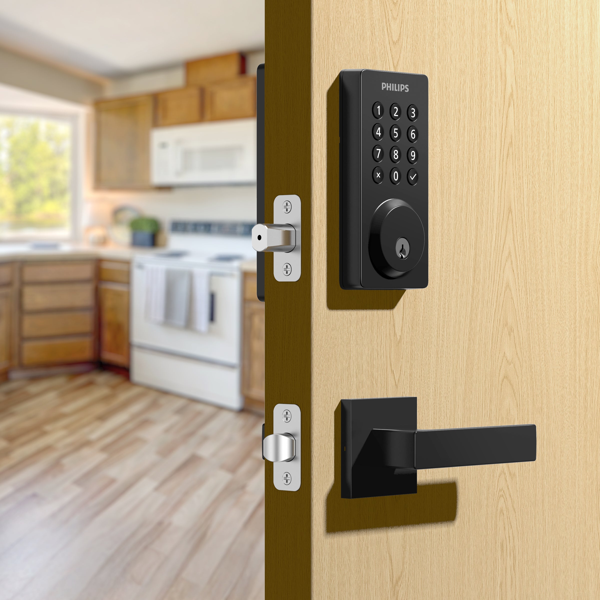 Philips 4200 Series Built-in Wi-Fi Keypad Smart Deadbolt with Door Lever