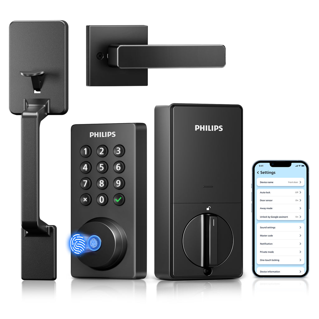 Built-in Wi-Fi Fingerprint Keypad Smart Deadbolt with Handleset