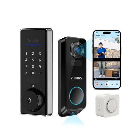 Philips Wi-Fi Palm Recognition Lock + Video doorbell Bundle