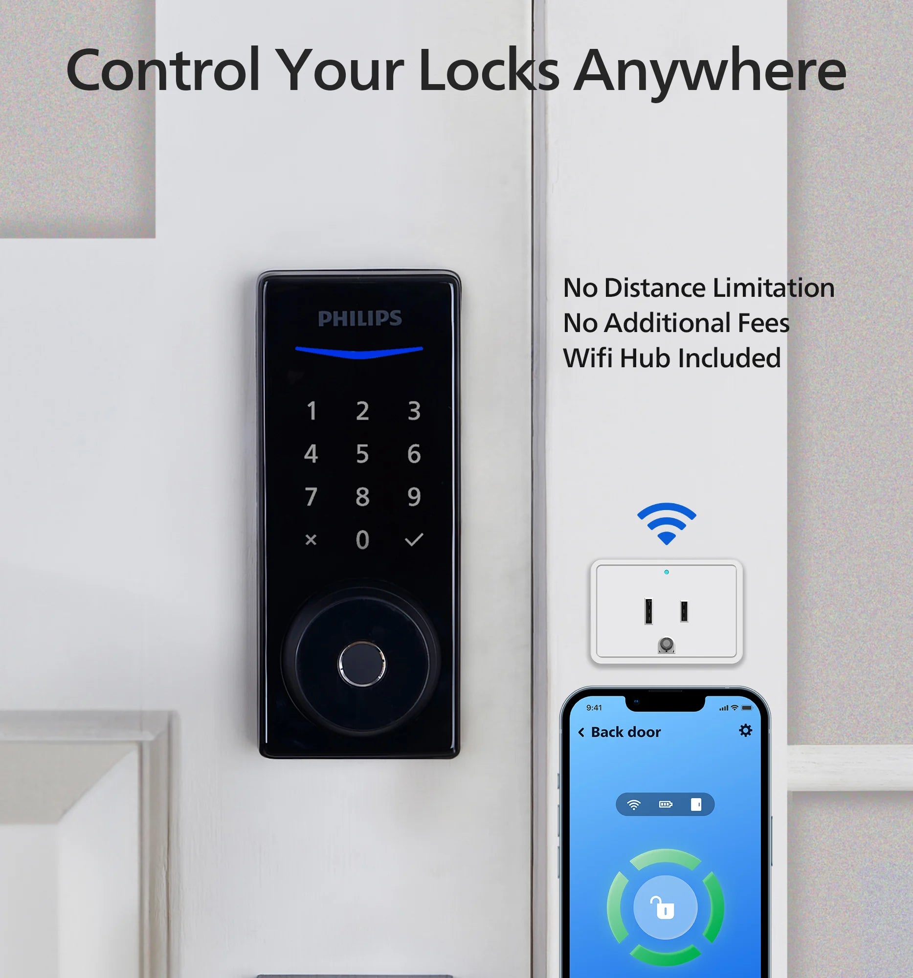 Philips 4000 Series Wi-Fi Fingerprint Smart Deadbolt